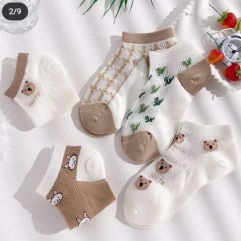 شرابات قصيرة حريمي شكل دب - 6 أزواج