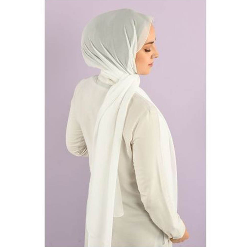 طرحة شيفون كريب سادة - اوف وايت