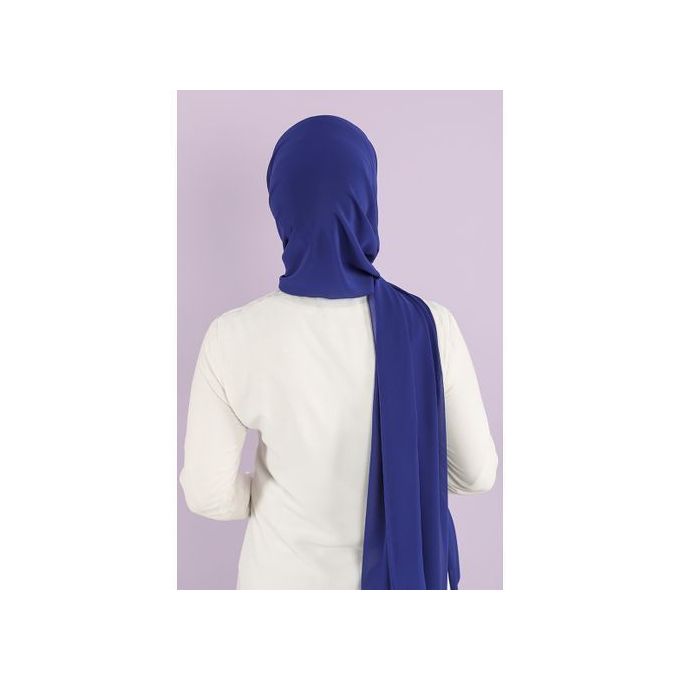 طرحة شيفون كريب سادة - أزرق