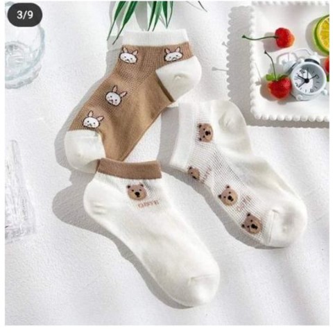 شرابات قصيرة حريمي شكل دب - 6 أزواج