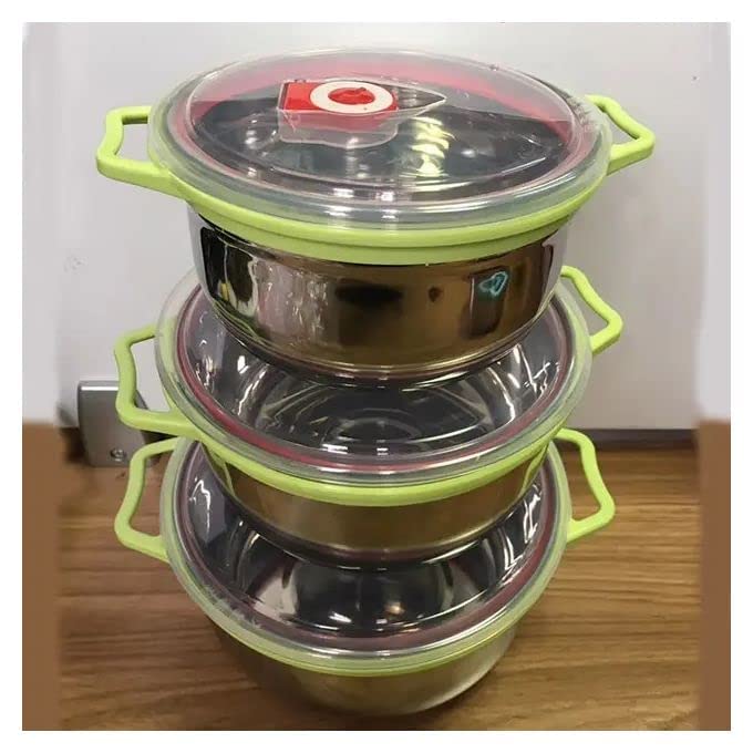 طقم علب ثلاجة ستانلس ستيل - 3 قطع