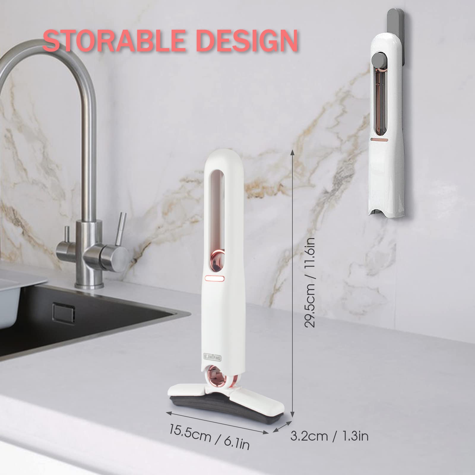 ممسحة قصيرة محمولة ذاتية الضغط - أبيض