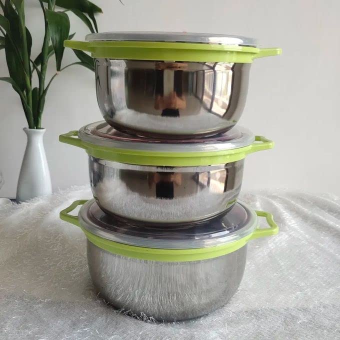 طقم علب ثلاجة ستانلس ستيل - 3 قطع