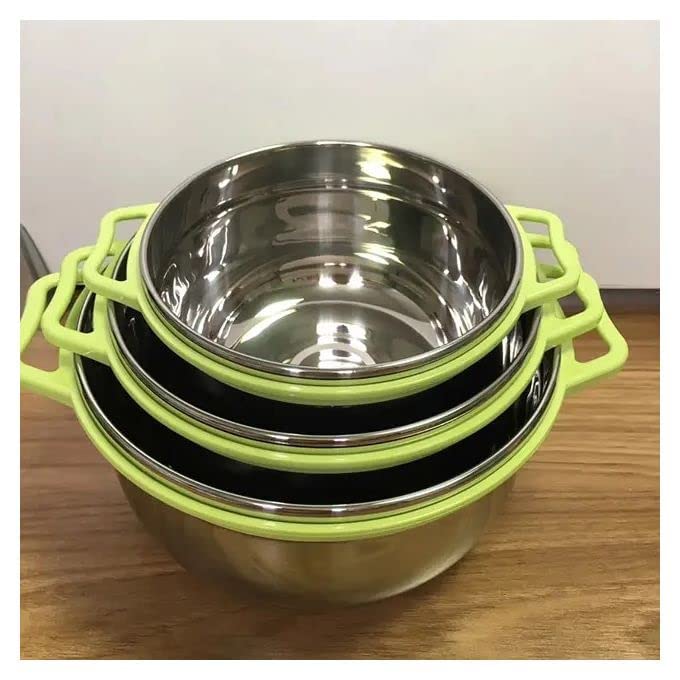 طقم علب ثلاجة ستانلس ستيل - 3 قطع