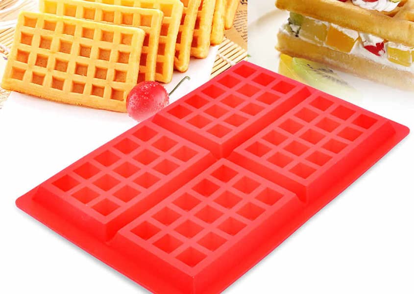 قالب وافل سيليكون - أزرق