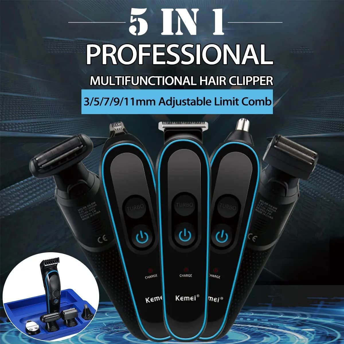 KM-690 5 فى1 ماكينة حلاقة كهربائية للرجال