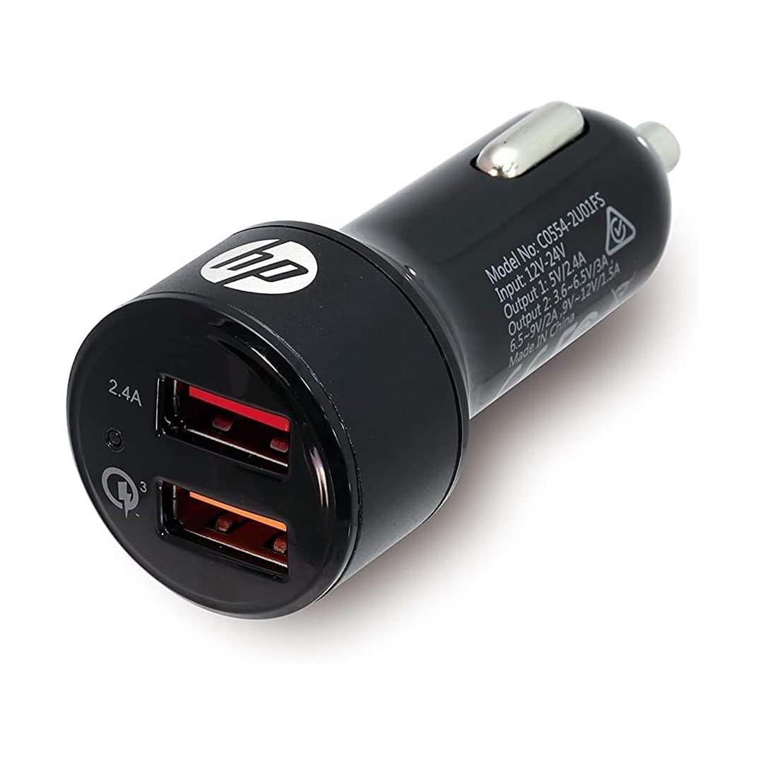 55748 شاحن عربية - 2 مخرج - USB - أسود