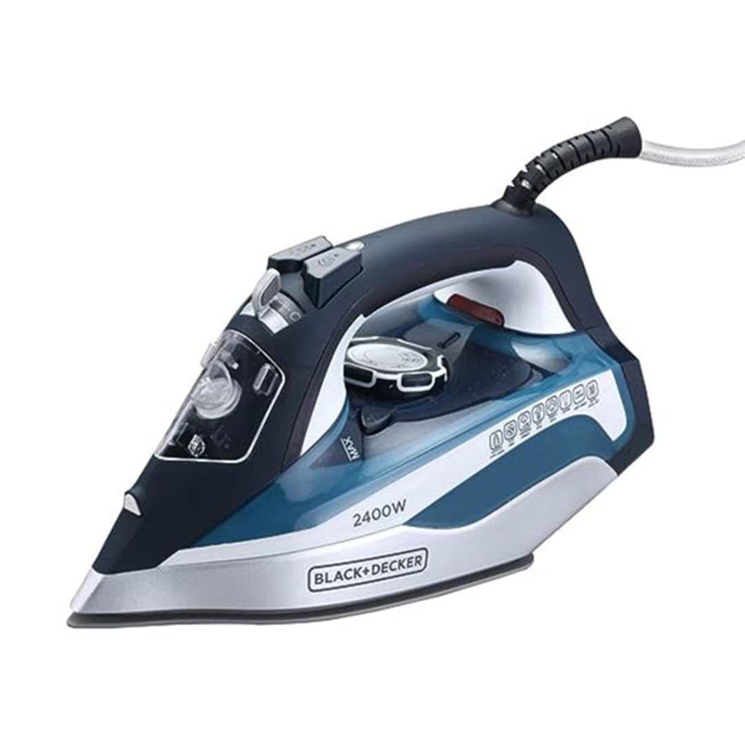 مكواة بخار بلاك اند ديكر بقاعدة سيراميك - 2400 وات - أزرق X2150-B5