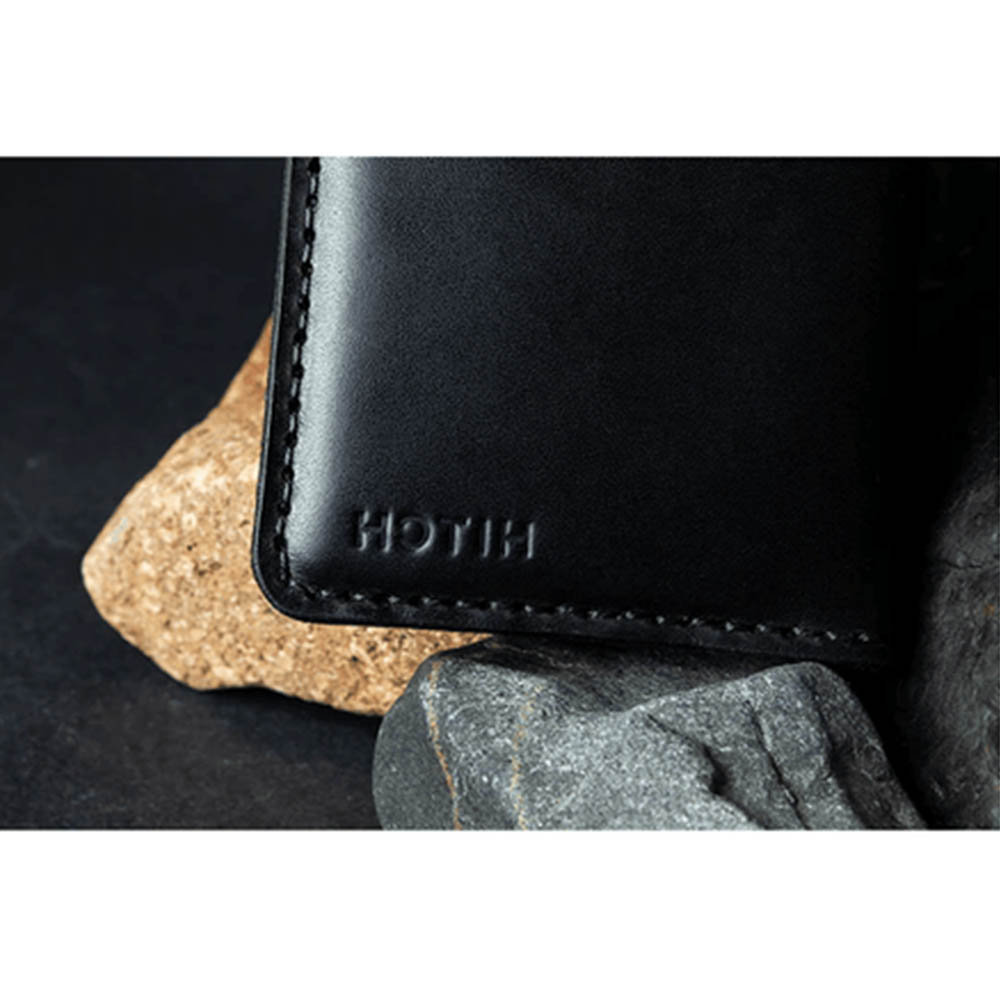 محفظة بطاقات ثنائية قابلة للطي - أسود