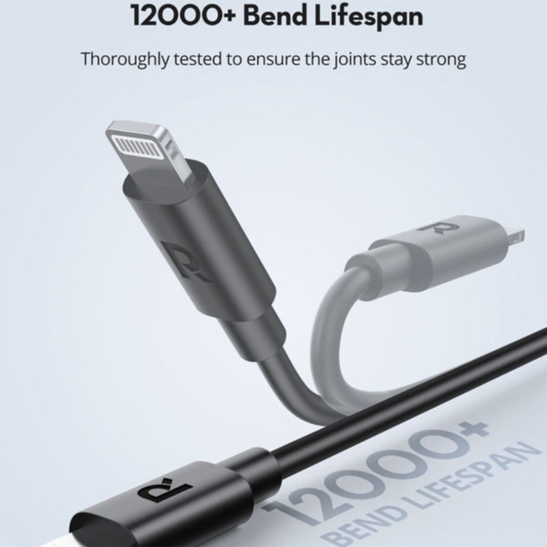 كابل شحن - 1 متر Type-C/Lightning - أسود