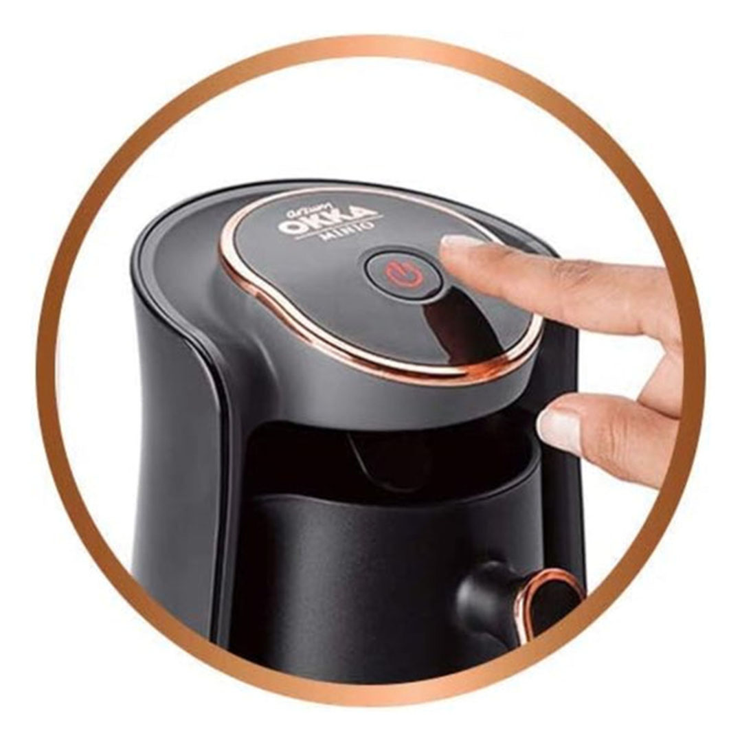 OK004-N ماكينة تحضيرالقهوة التركية - أسود/نحاسي