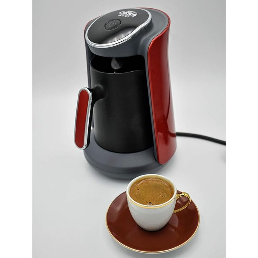 OK004-N ماكينة تحضير القهوة التركية ارزوم - أسود/احمر
