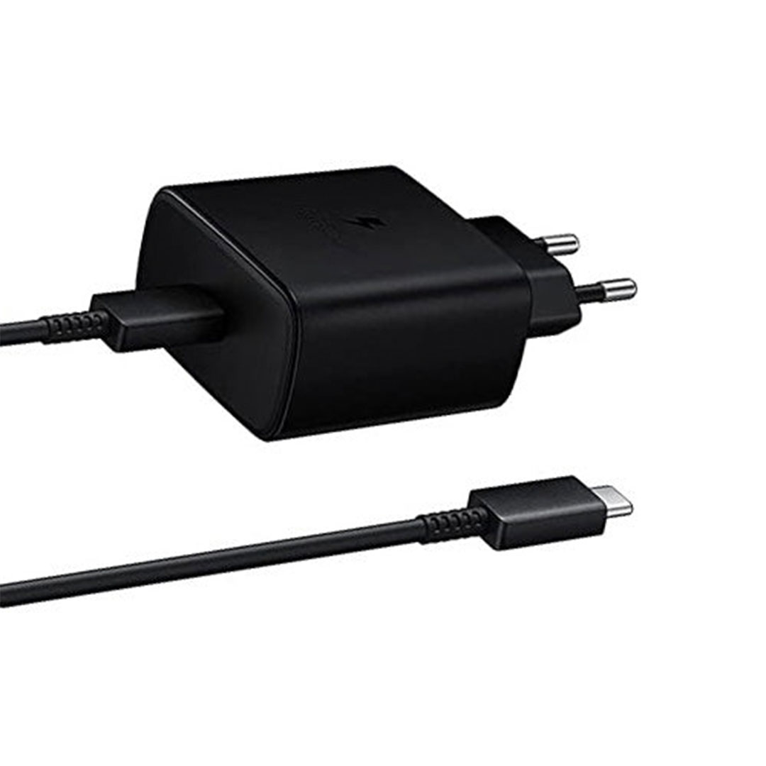 شاحن سامسونج سلكي سريع 45 وات -USB-Type-C - أسود