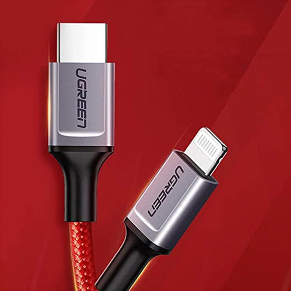 20309 كابل شحن من Tyep-c الي لايتينيج - أحمر