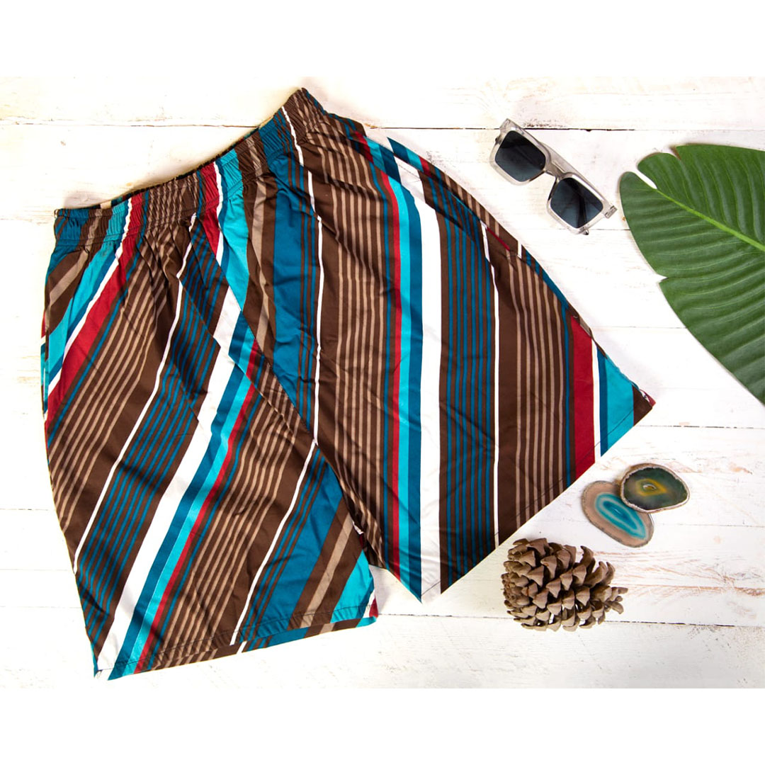 مايوه شورت رجالي - أخضر/أحمر