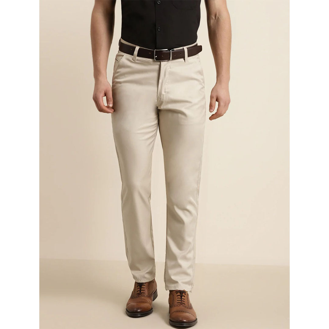 بنطلون كاجوال رجالي - 3 قطع - أسود/بيج/رمادي