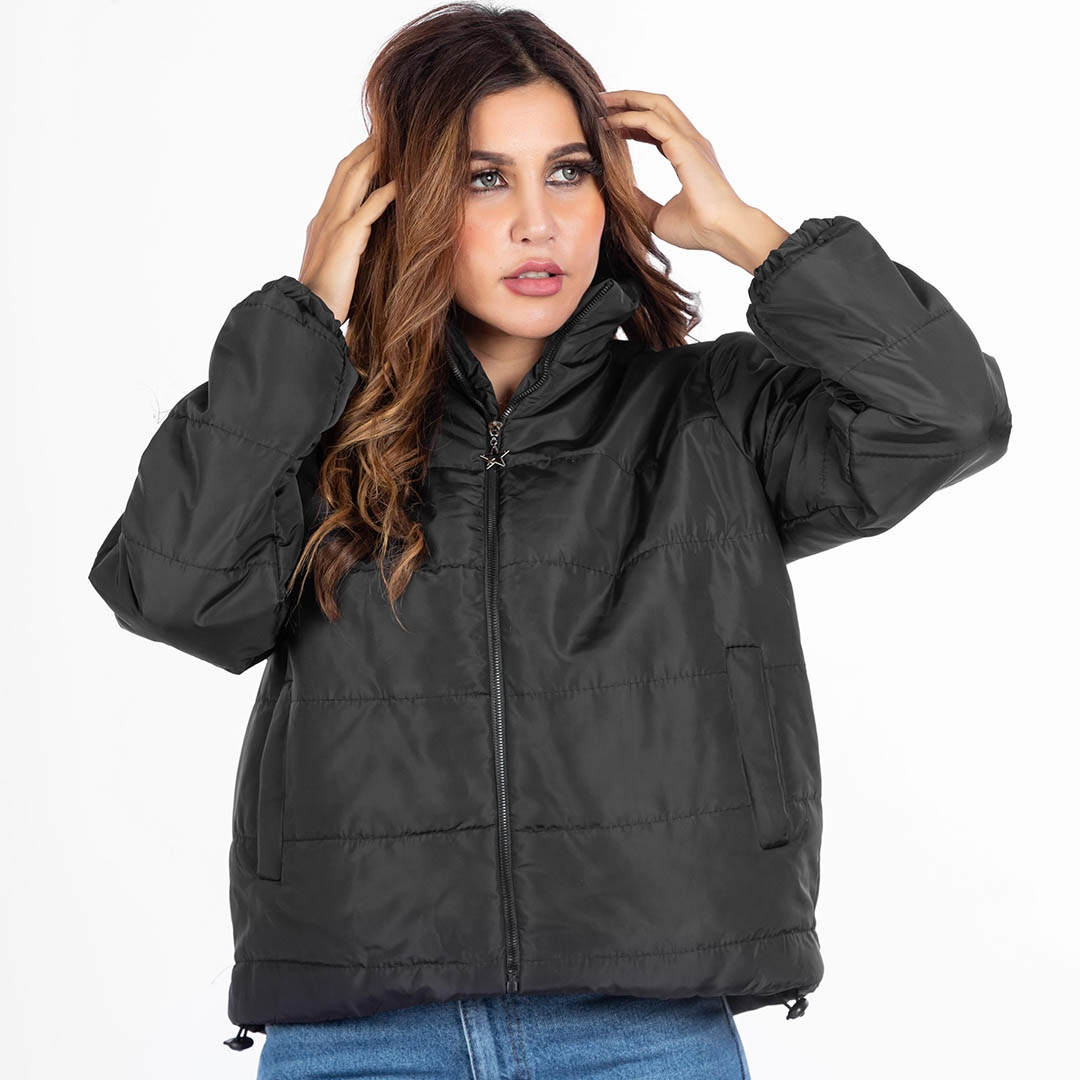 جاكيت بامب حريمي مقاوم للمياه - أسود