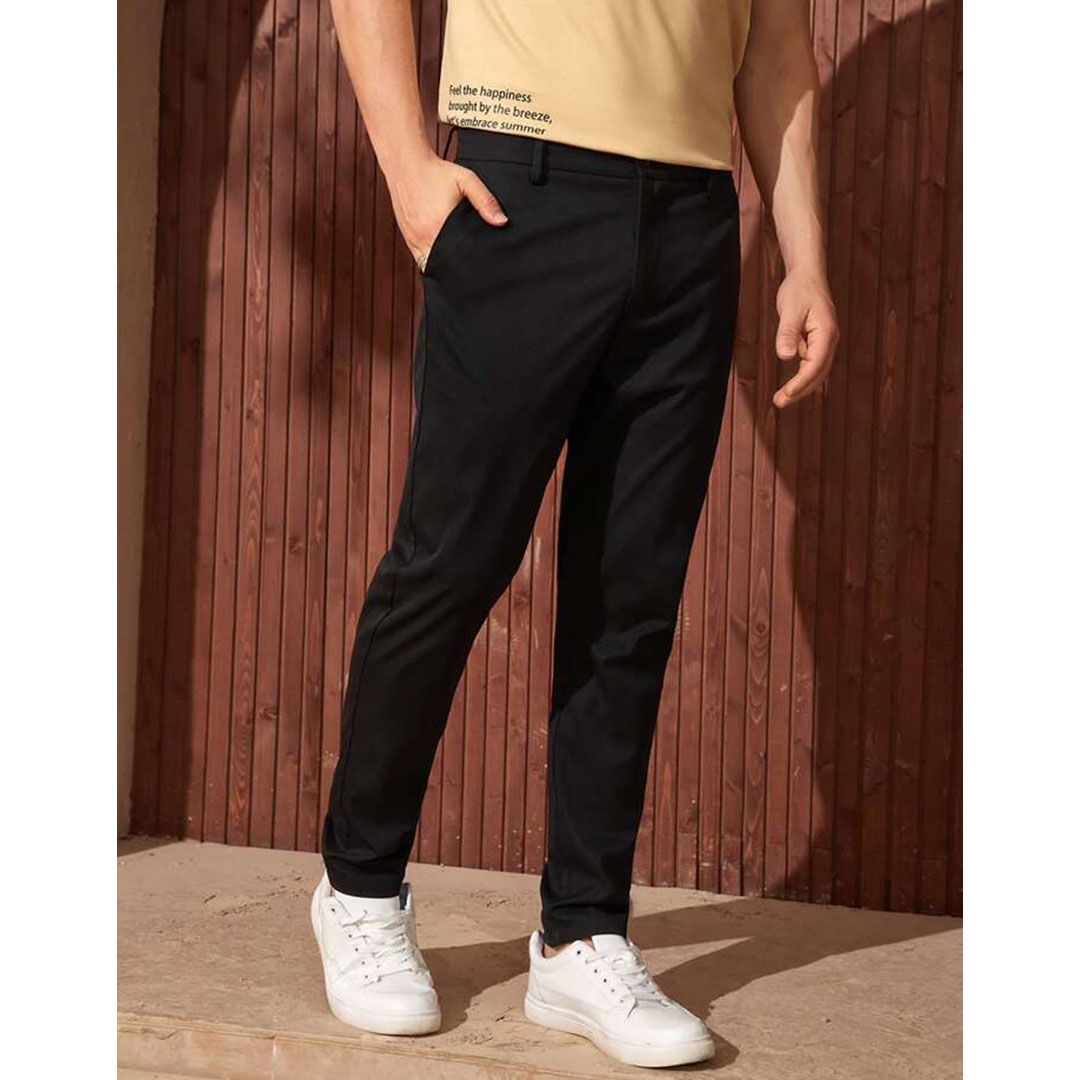 بنطلون كاجوال رجالي - 3 قطع - أسود/بيج/رمادي