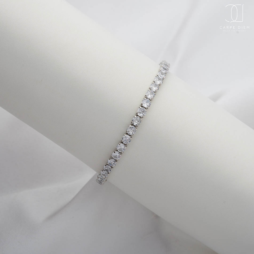 أسوره حريمي رفيع مطلي بالفضة - فضي