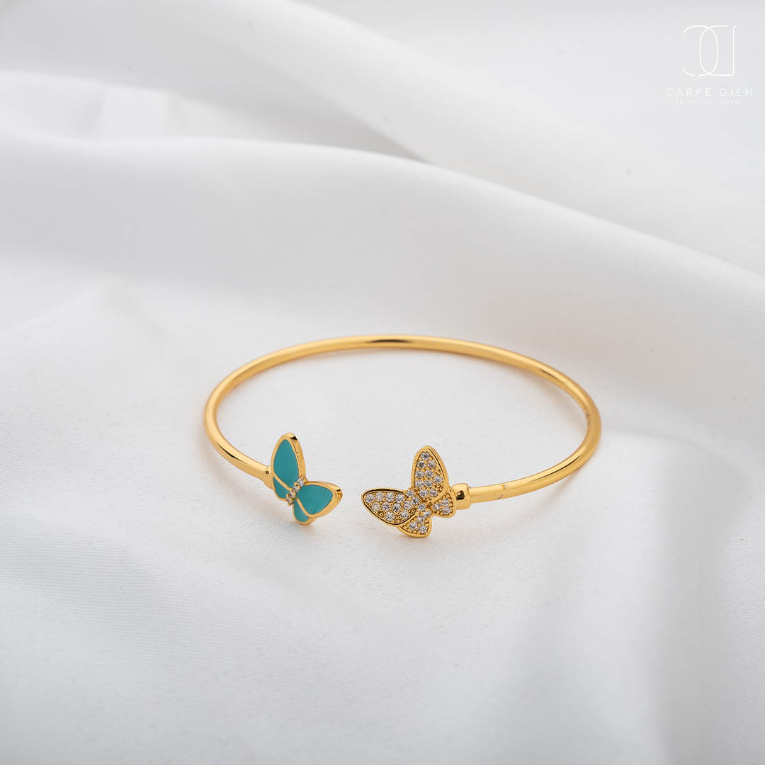 أسوره حريمي مطلي بالذهب شكل فراشة - ذهبي