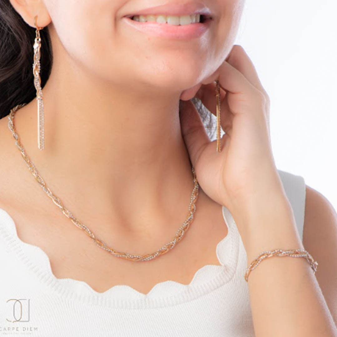 اكسسوارات حريمي - 3 قطع - روز جولد