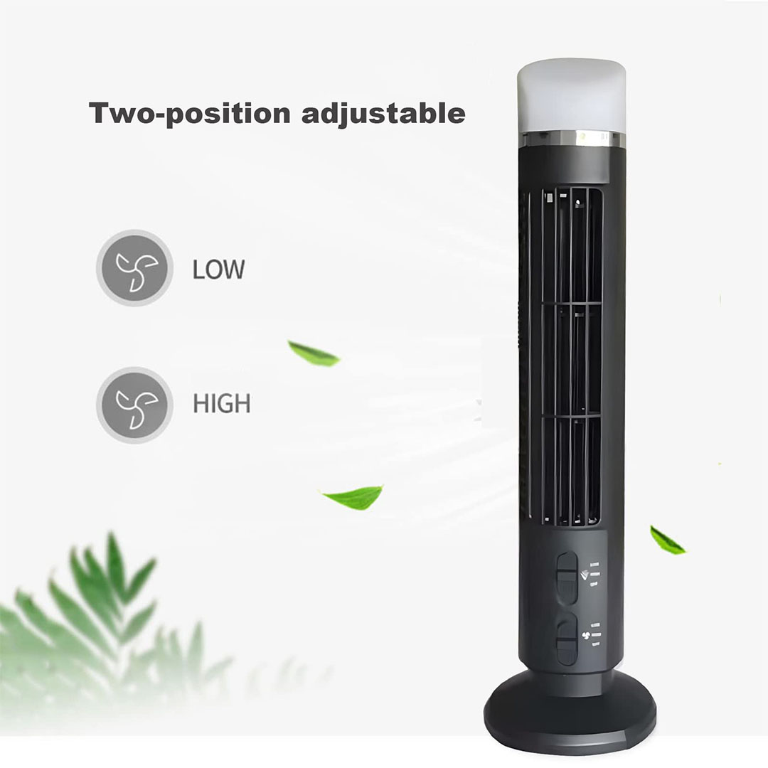 مروحة و اباجورة دوارة 360 بسرعات  -  15 انش  - أسود