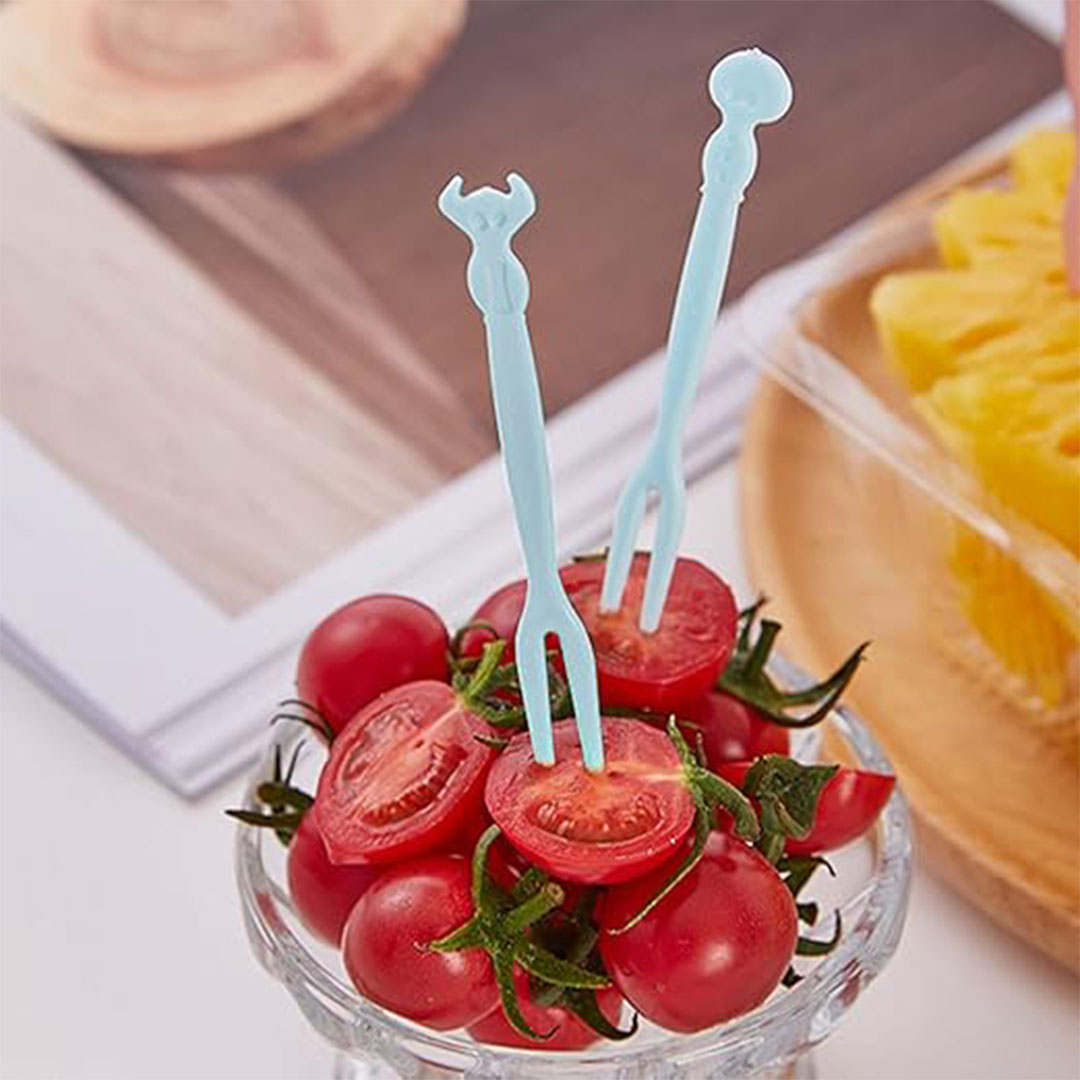 مجموعة شوك فاكهة للأطفال وقابلة لإعادة الاستخدام - 50 قطعة