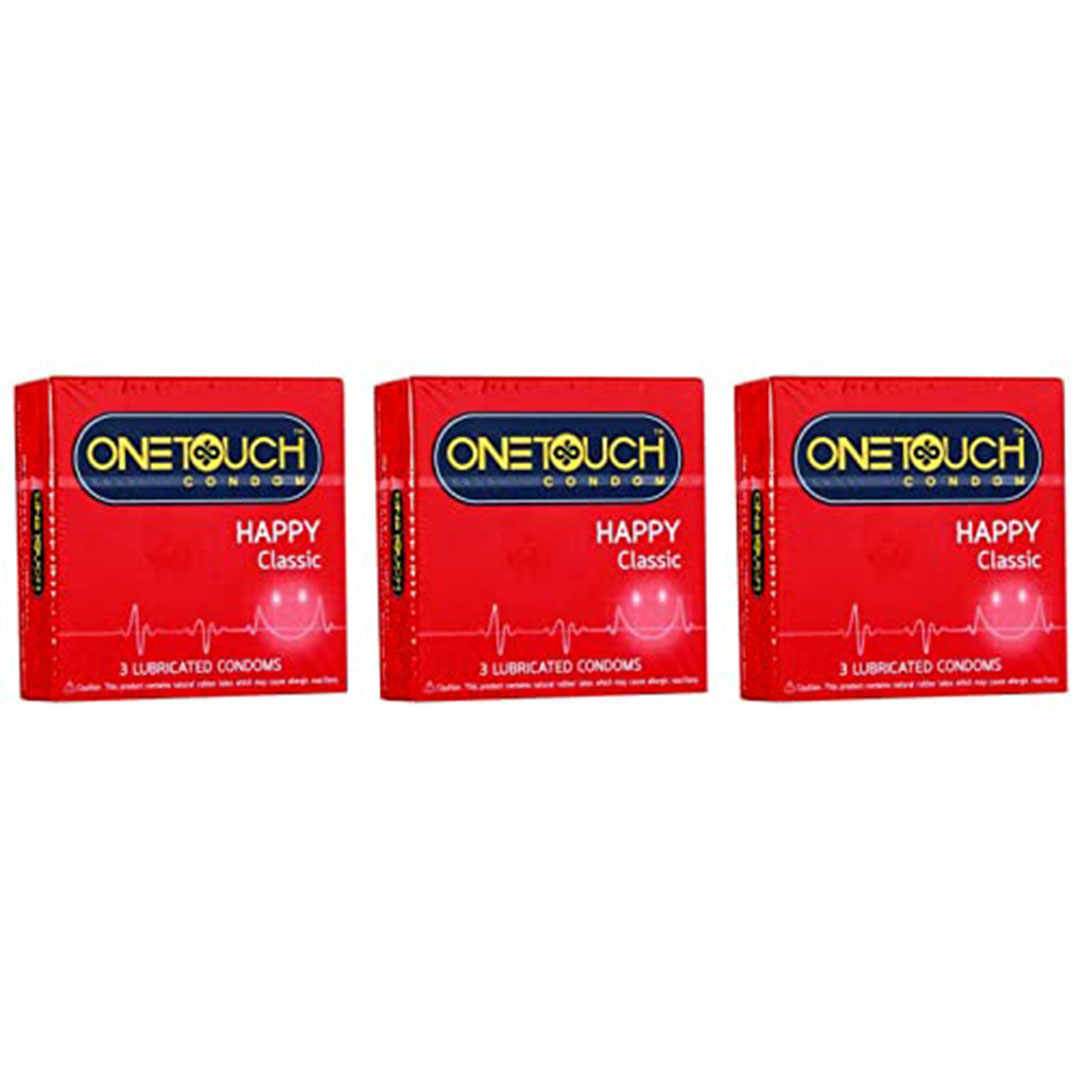 مجموعة 3 عبوات من ون تاتش واقى ذكرى 3 قطع - هابى