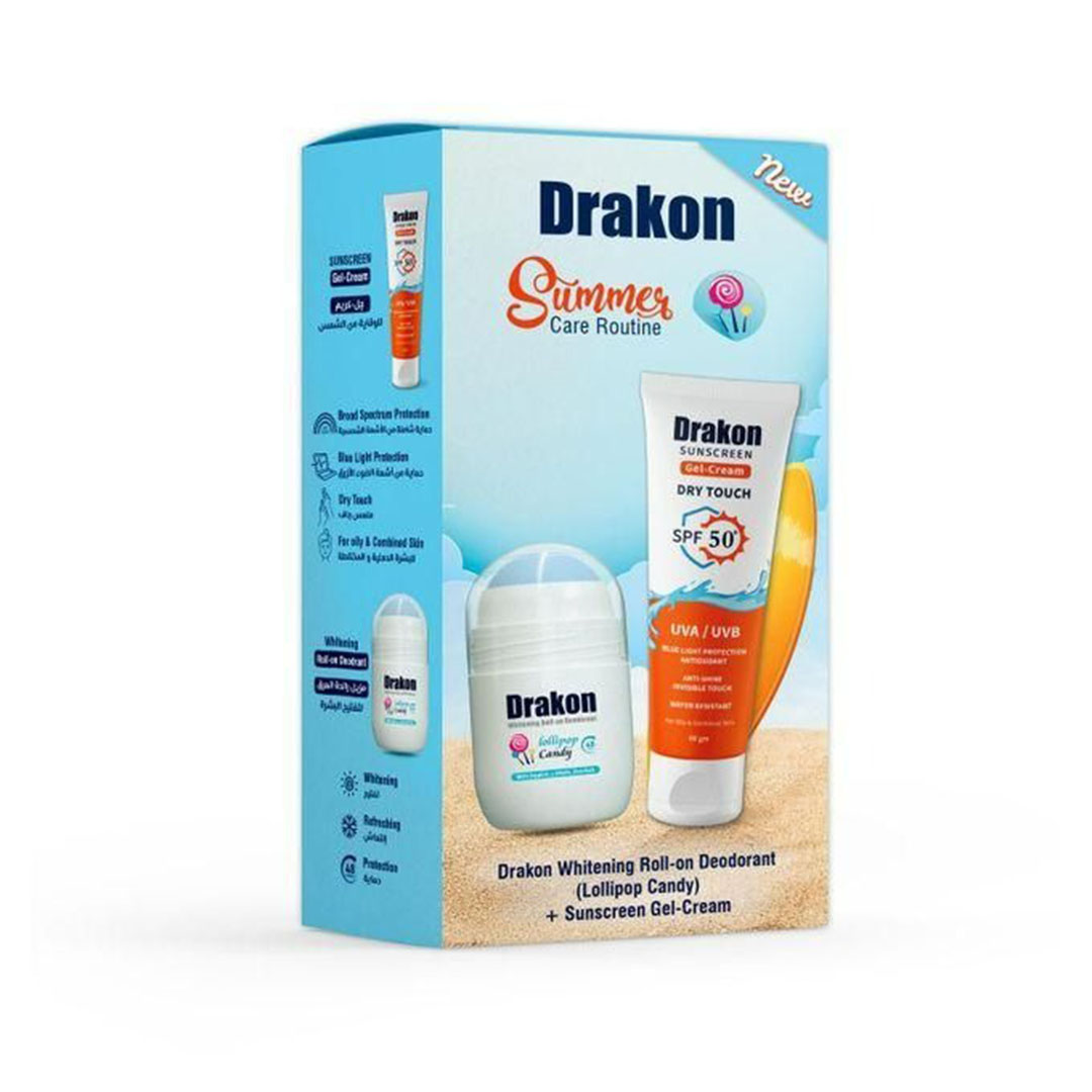 دراكون مزيل عرق 5 في 1 + كريم جل واقي شمس SPF 50+ - 60 جم