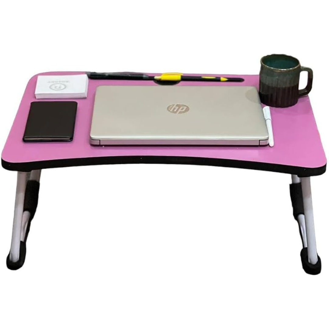 ترابيزة لابتوب ومزاكرة قابلة للطي - بينك