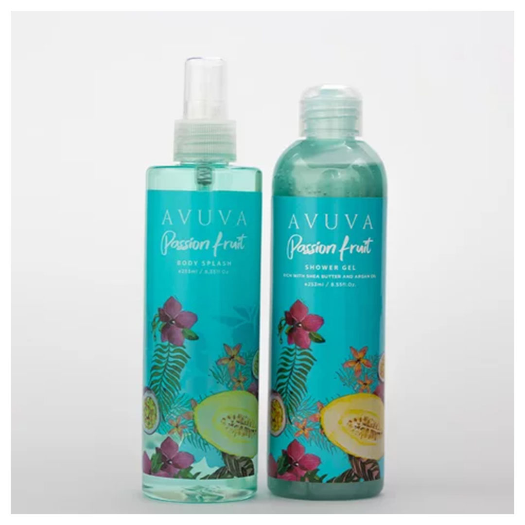 جل أستحمام مع بخاخ معطر للجسم - باشون فروت - 253 مللي