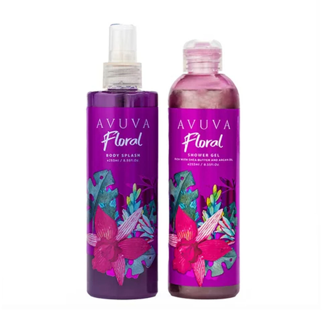 جل أستحمام أفوفا مع بخاخ معطر للجسم - فلورال - 253 مل
