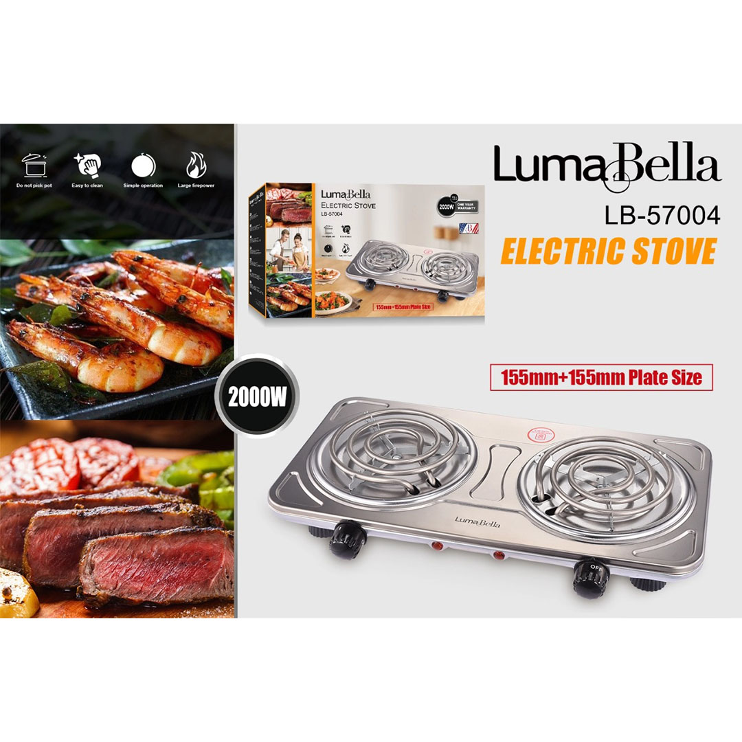 لوما بيلا بوتجاز كهربائي - 2 عين - فضي - LB-57004