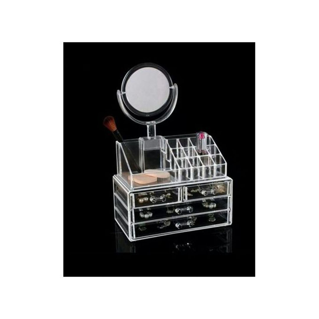 منظم مكياج واكسسوارات بالمرايا - ٤ درج
