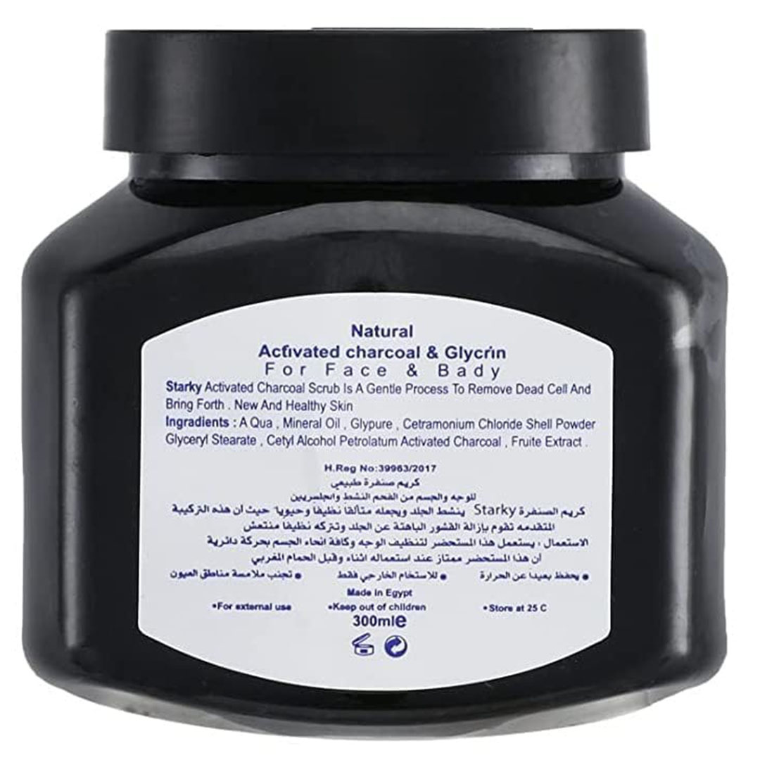 مقشر طبيعي بالفحم للوجه والجسم من ستاركي - 300 مللي
