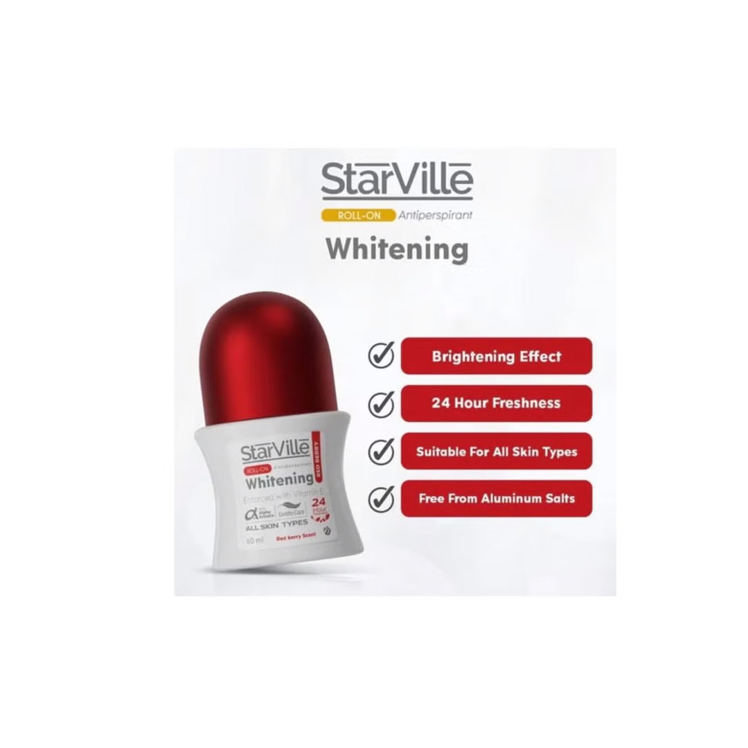 ستارفيل رول للتبييض والحماية من العرق - رائحة التوت - 60 مللي