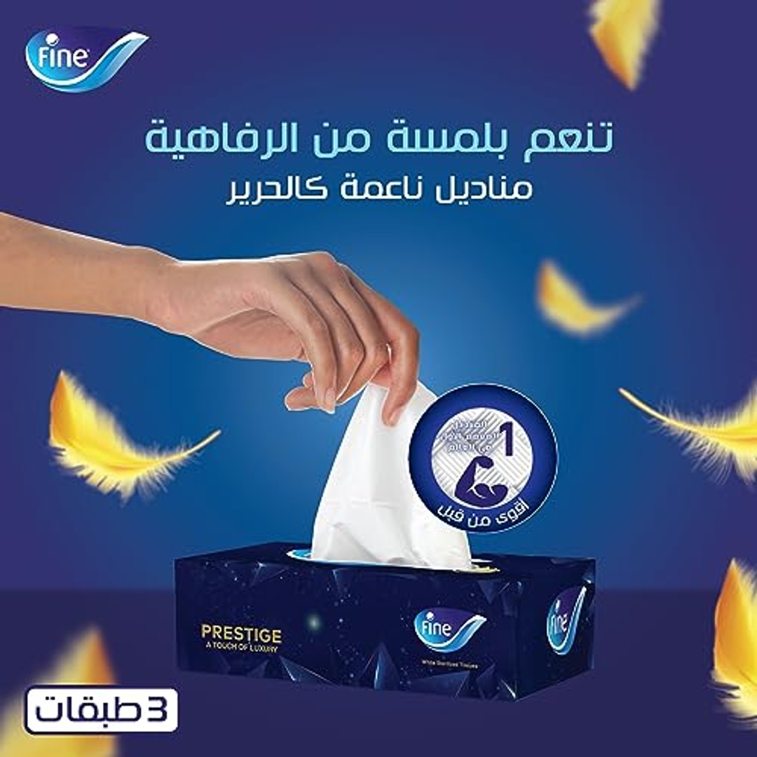 مناديل وجه برستيج 3 طبقات من فاين - 480 منديل - 1 قطعة