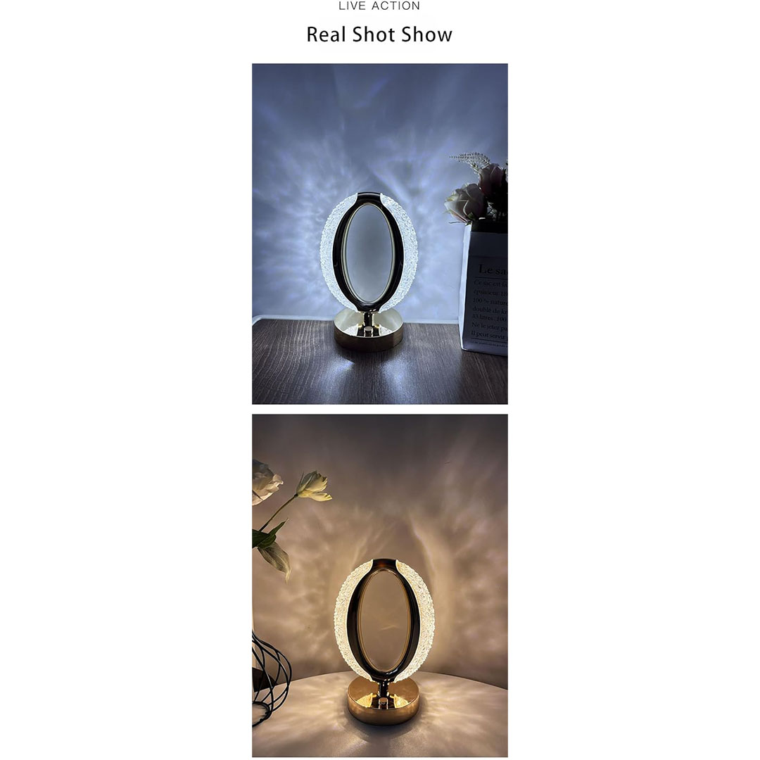 مصباح ليلي كريستال على شكل حلقة