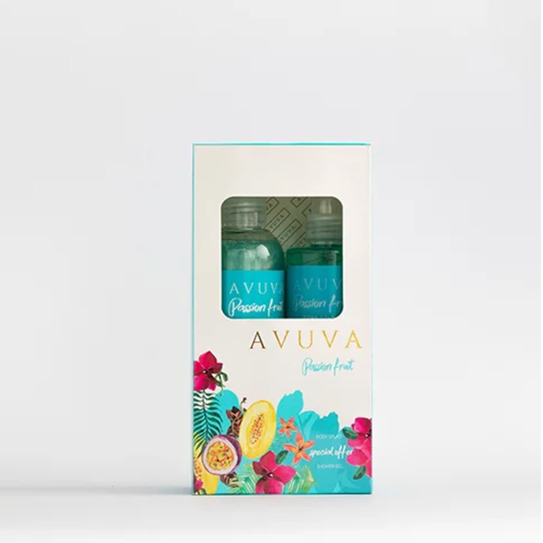 جل أستحمام مع بخاخ معطر للجسم - باشون فروت - 253 مللي