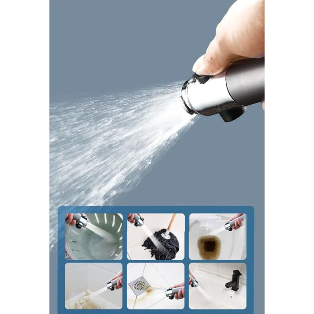 رأس دش عالي الضغط - متعدد الوظائف بفلتر ومحمول باليد - 3 إعدادات رش مع مفتاح تشغيل وإيقاف