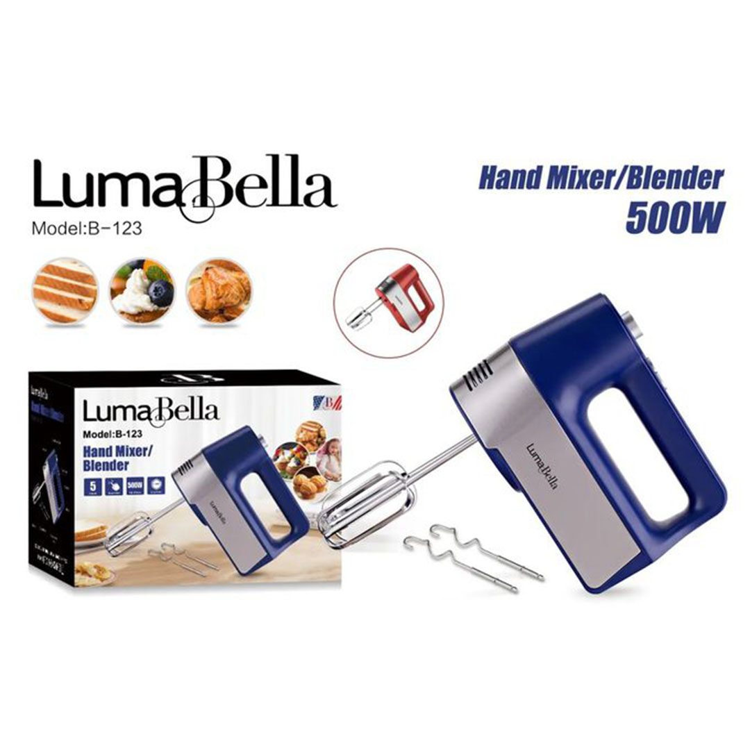 B-123 هاند ميكسر ومضرب - 500 وات - أزرق