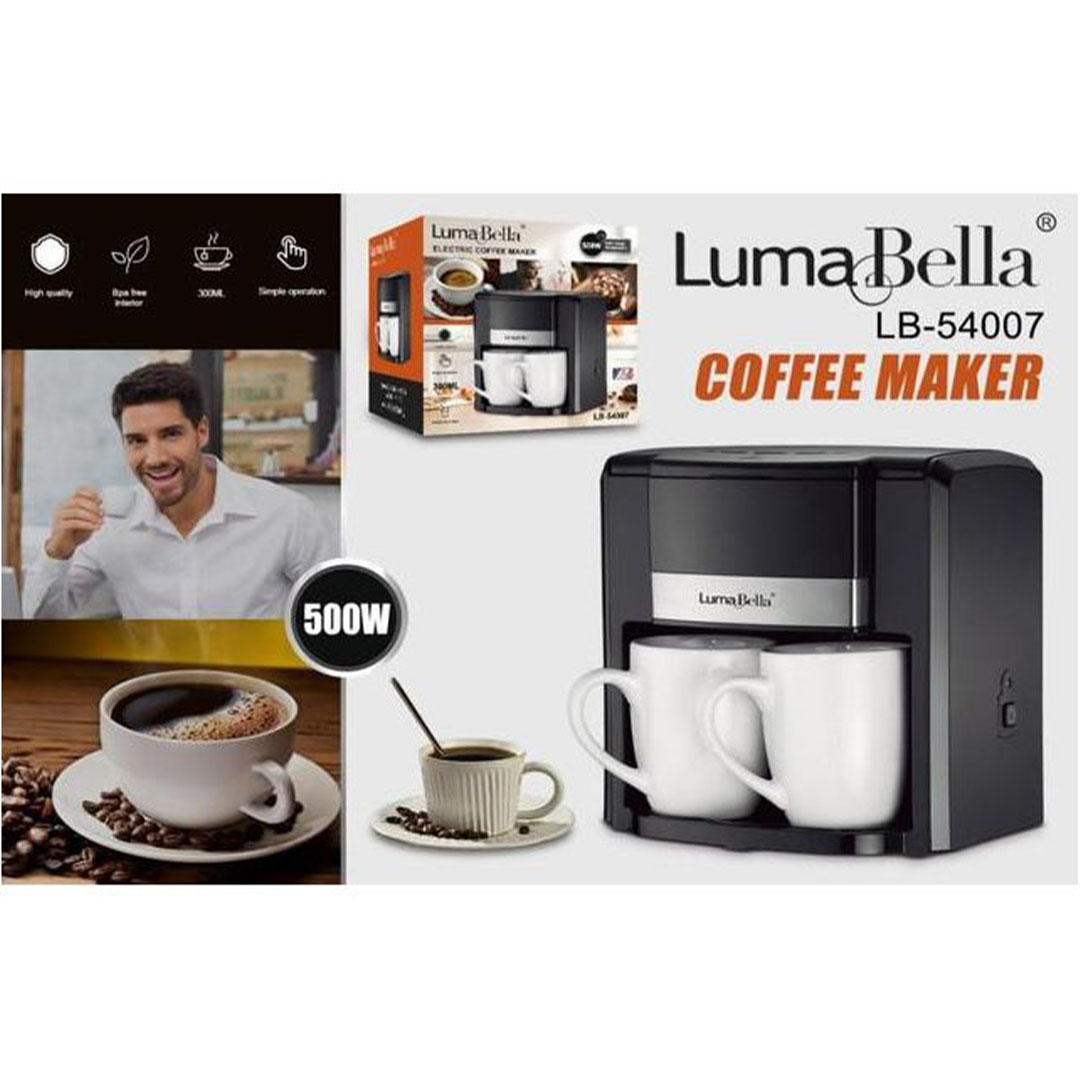 ماكينة صنع القهوة من لوما بيلا - 500 وات - كوبين - LB-54007