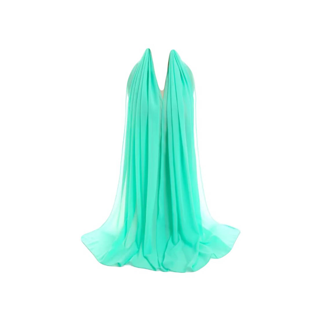 طرحة شيفون كريب سادة - أكوا فاتح