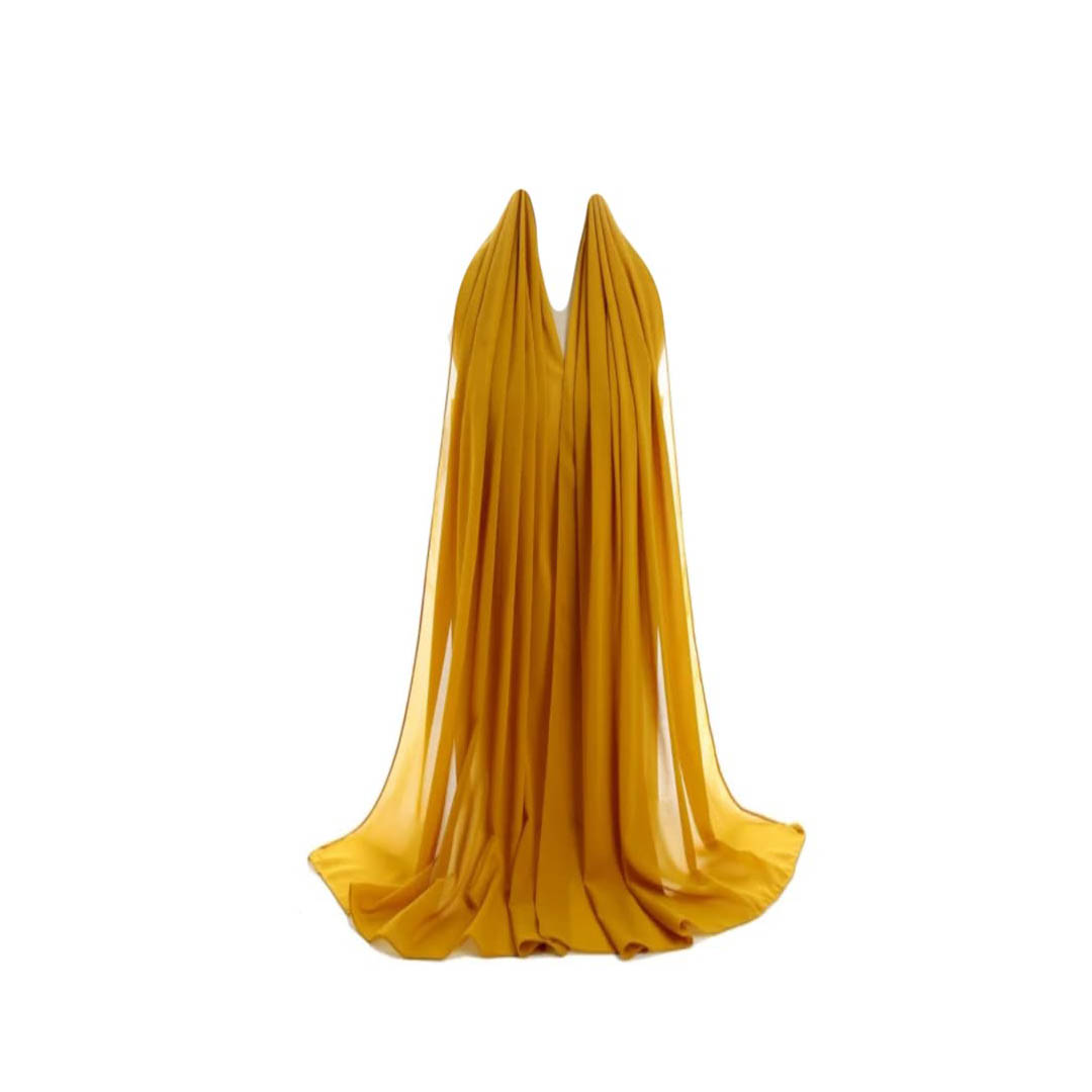 طرحة شيفون كريب سادة -  مسطردة