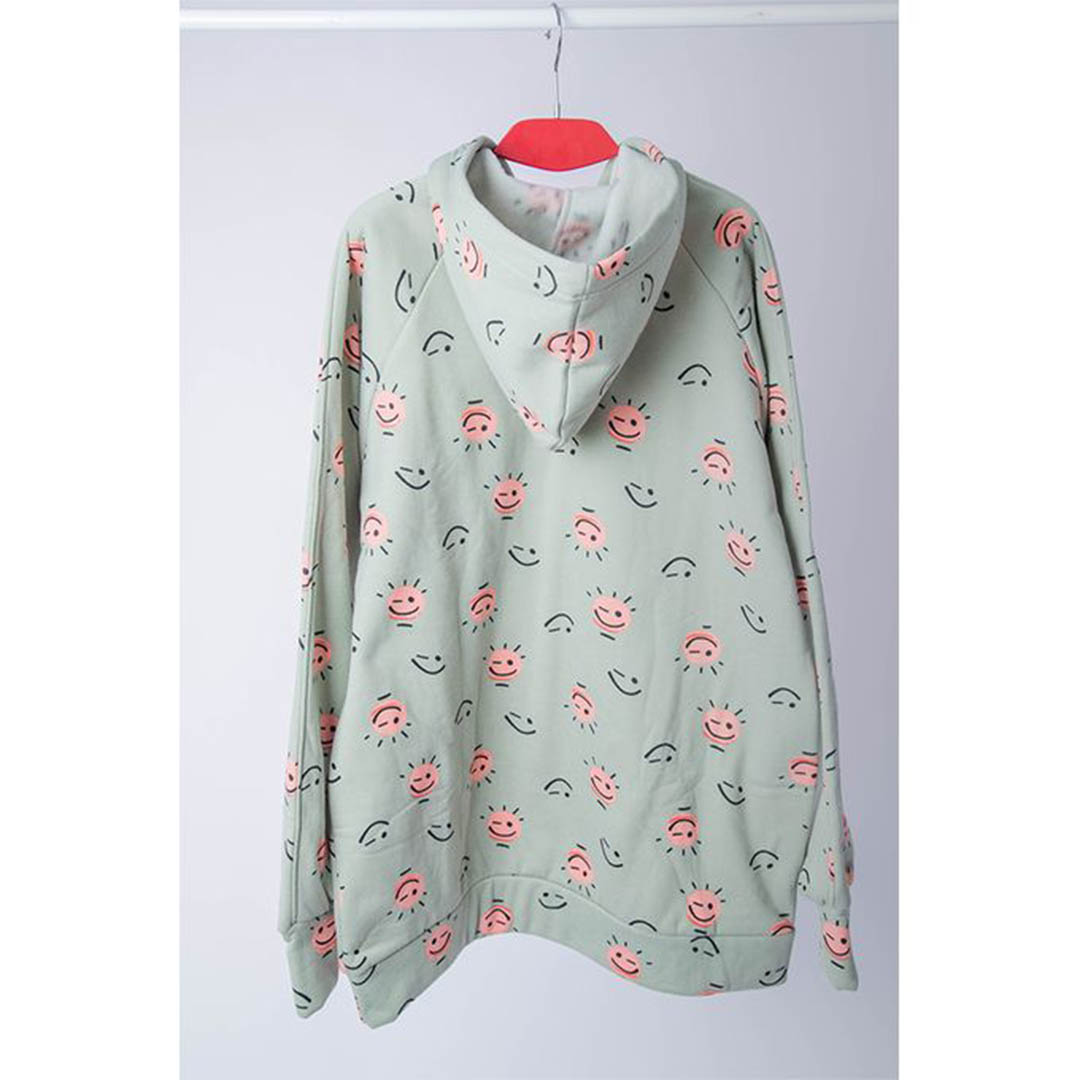 هودي سمايل حريمي شتوي - مينت