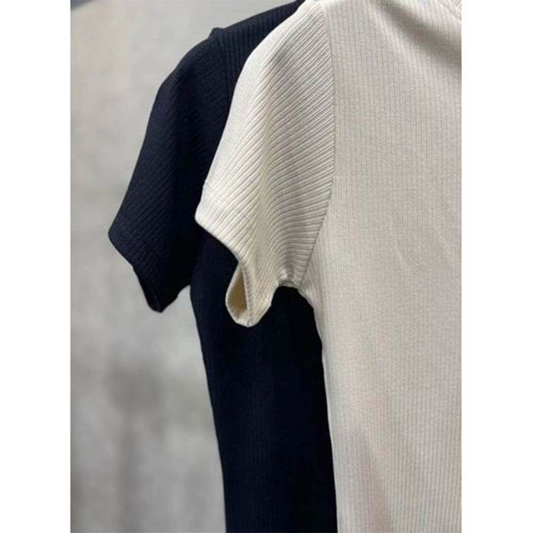 تيشيرت بيزك مضلع نص كم - 3 قطع