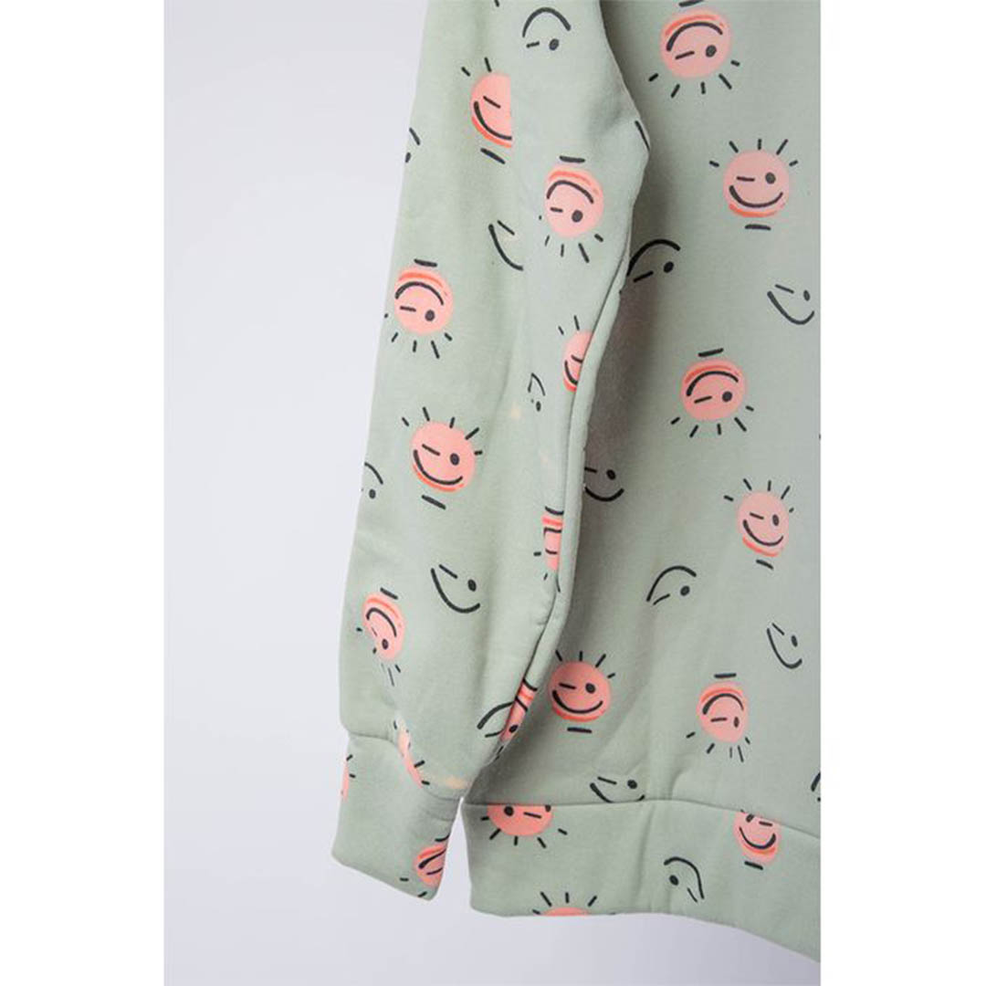 هودي سمايل حريمي شتوي - مينت