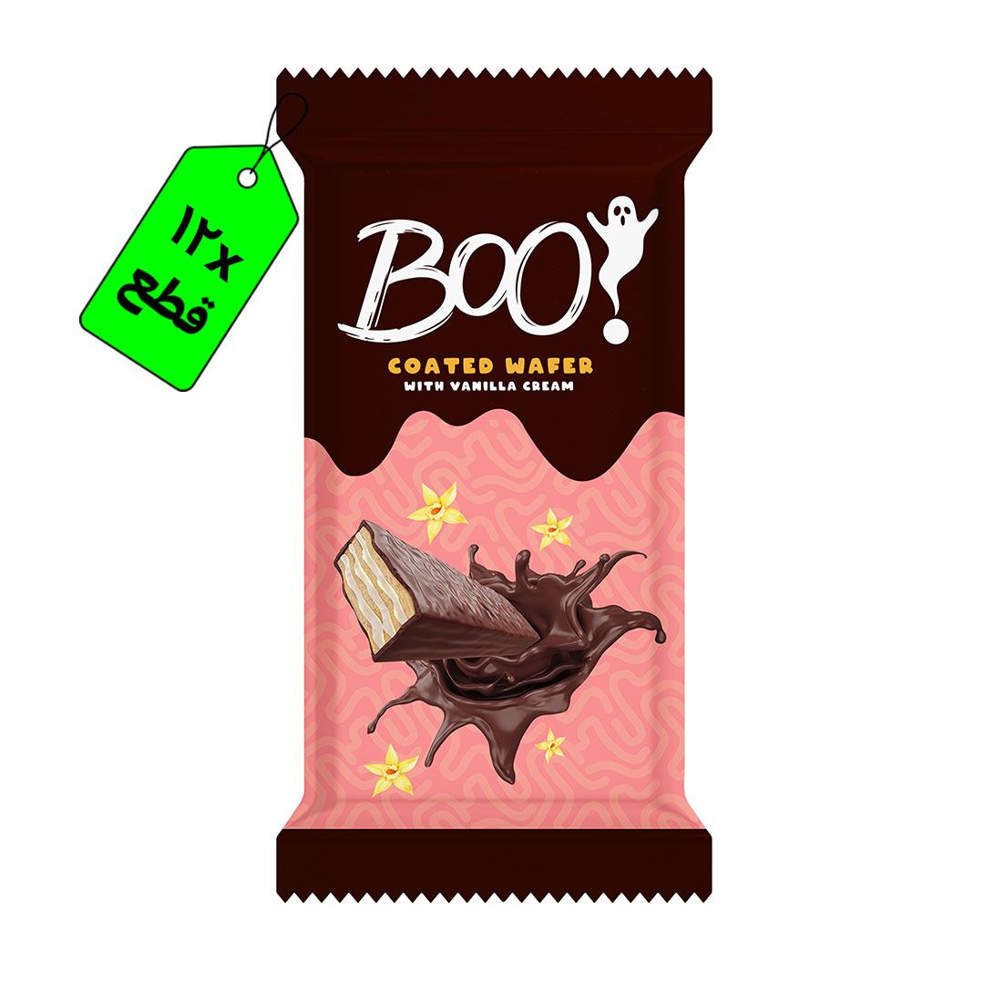 بسكويت ويفر بوو محشو بكريمة الفانيليا - 12 قطعة