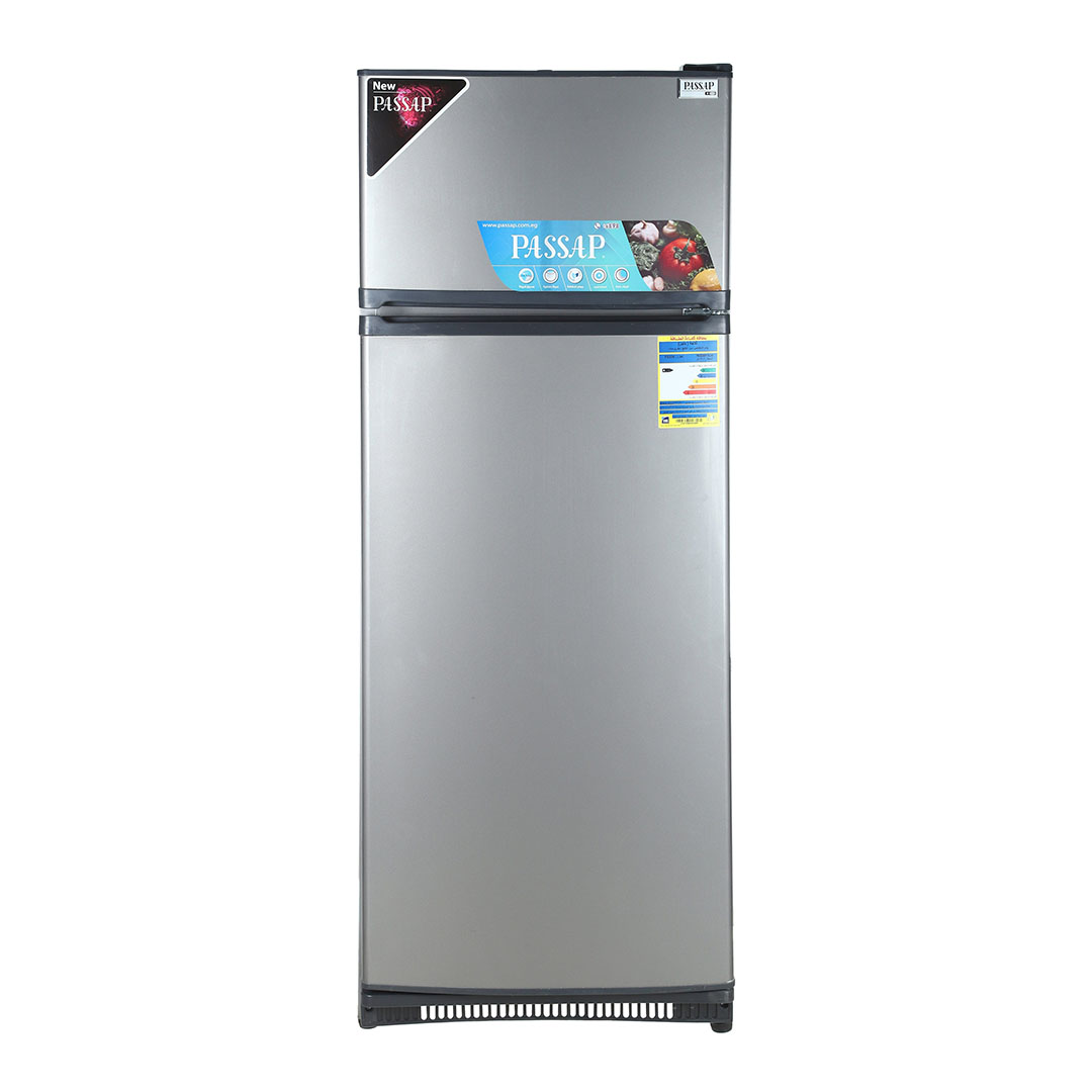 ثلاجة باساب بفريزر علوي - 11 قدم - 303 لتر - 2 باب - ديفروست - فضي - FG330