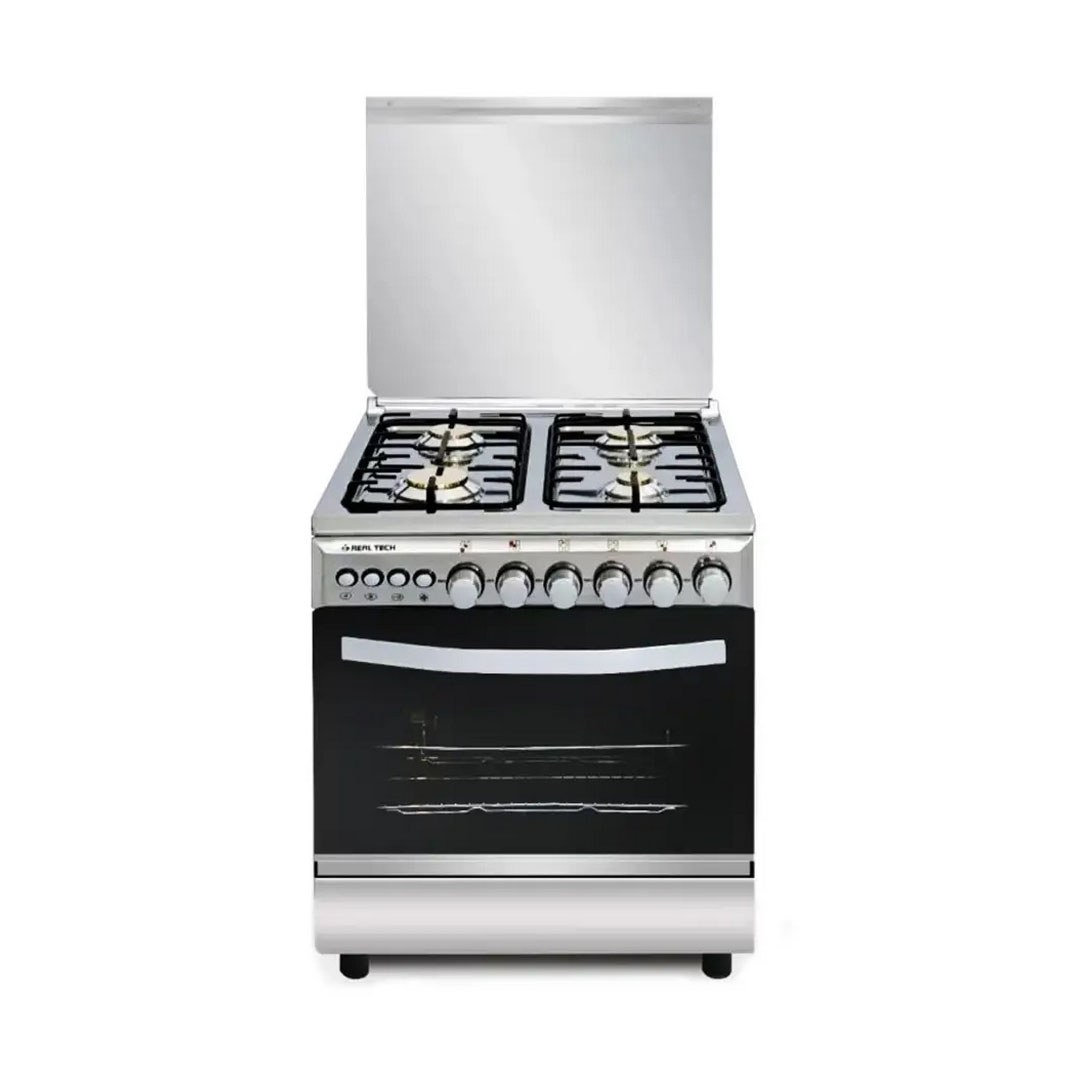 بوتجاز ريال تيك غاز - 4 شعلة - فضي - R6060SS-PC02-NO- LIM-K